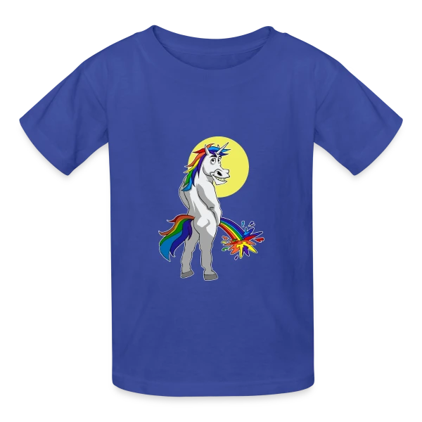 Licorne Pipi Arc-en-ciel sur T-shirts Russell Enfant