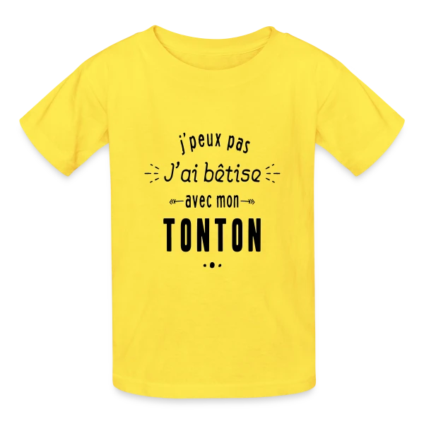 Complice de Bêtises avec Tonton sur T-shirts Russell Enfant