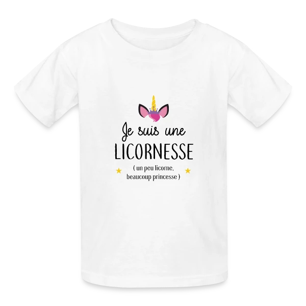 Licornesse : Moitié Licorne, Moitié Princesse sur T-shirts Russell Enfant
