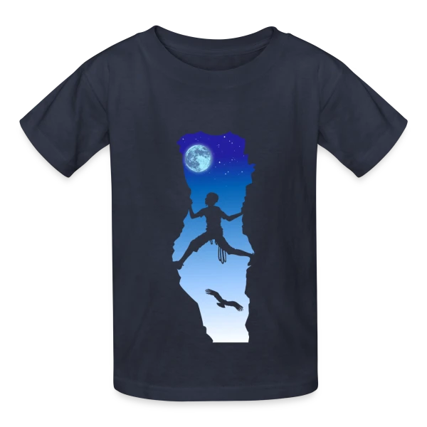 Grimpe Nocturne : L'Escalade Sous les Étoiles sur T-shirts Russell Enfant