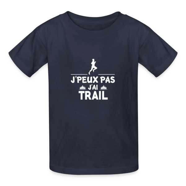 J'Peux Pas, J'ai Trail ! - Humour Sportif sur T-shirts Russell Enfant