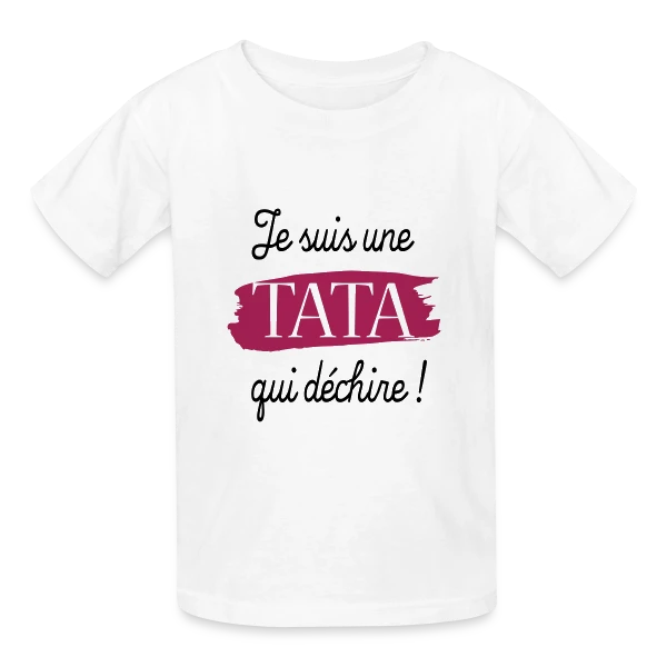 'Tata qui Déchire' - Le Cadeau Idéal pour une Super Tata sur T-shirts Russell Enfant