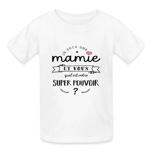 Mamie : Mon Super Pouvoir sur T-shirts Russell Enfant