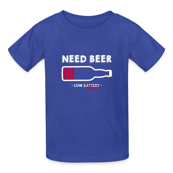 Humoristique : Need Beer, Besoin d'une Bière sur T-shirts Russell Enfant