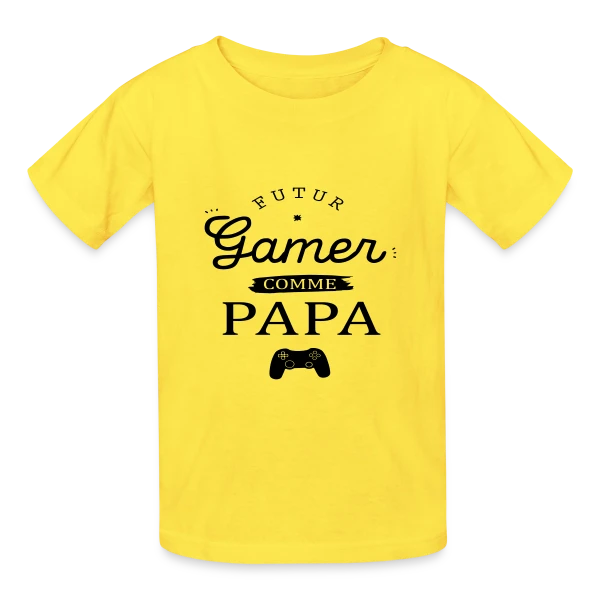 'Futur Gamer comme Papa' - Humour Père & Enfant sur T-shirts Russell Enfant