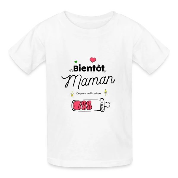 Future Maman : Mon Cœur Bat Pour Deux sur T-shirts Russell Enfant