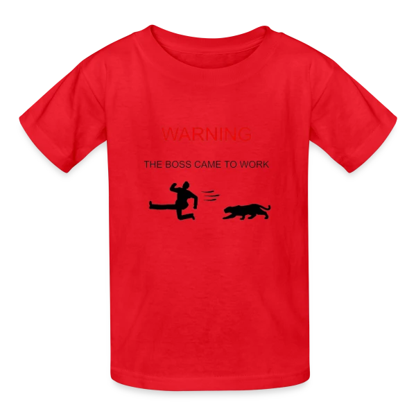 Attention : Le Patron est Arrivé sur T-shirts Russell Enfant