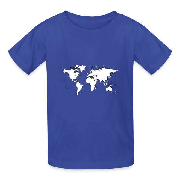 Carte du Monde Minimaliste sur T-shirts Russell Enfant