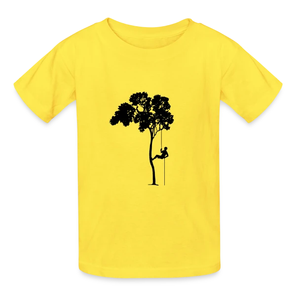 Passion Grimpeur d'Arbre & Abseil sur T-shirts Russell Enfant