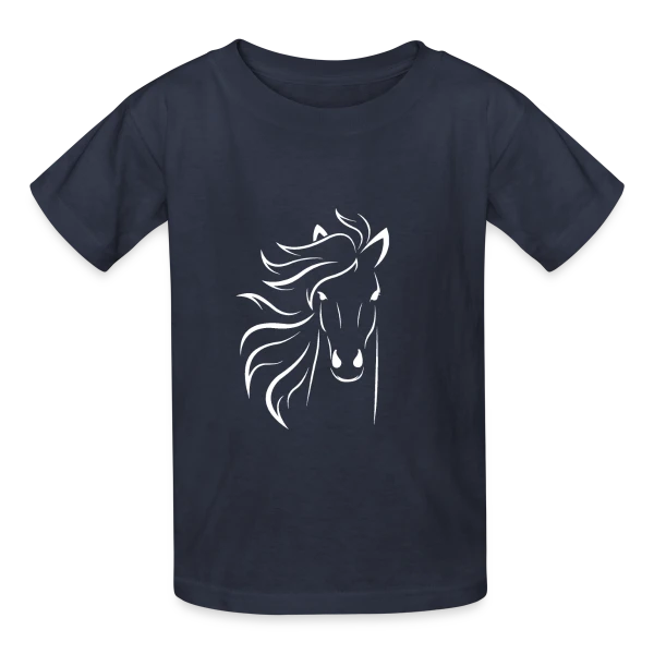 Silhouette Cheval Élégante sur T-shirts Russell Enfant