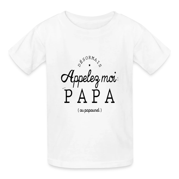 'Moi, c'est Papa Maintenant !' - Annonce Naissance sur T-shirts Russell Enfant