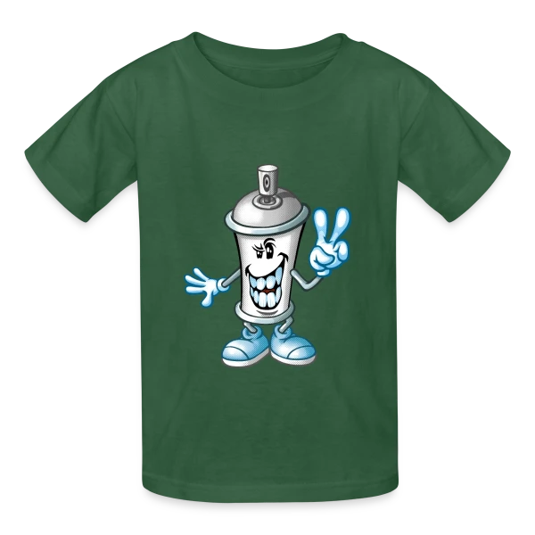 Bombe de Peinture Cartoon : Street Art Fun sur T-shirts Russell Enfant