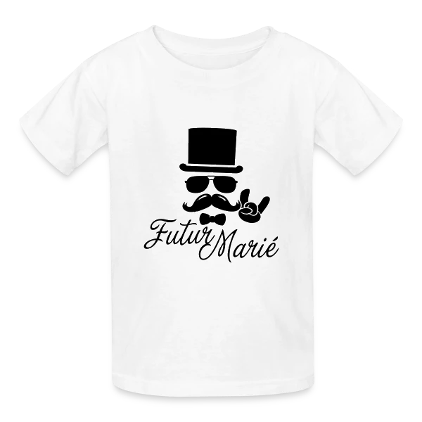 Futur Marié Boss à Moustache Vintage sur T-shirts Russell Enfant