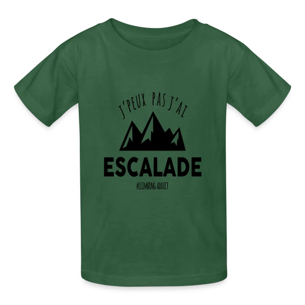 'J'peux pas, j'ai escalade' - Passion Sportive sur T-shirts Russell Enfant