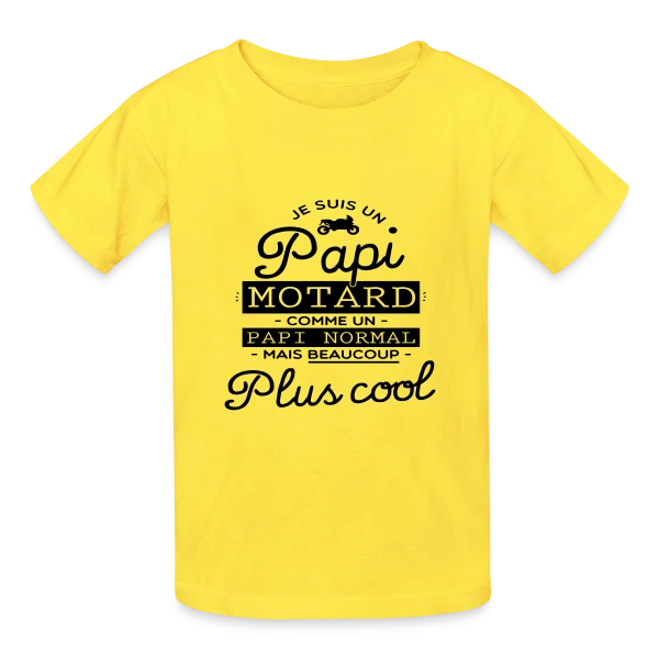 Papi Motard : Le Grand-Père le Plus Cool du Monde sur T-shirts Russell Enfant
