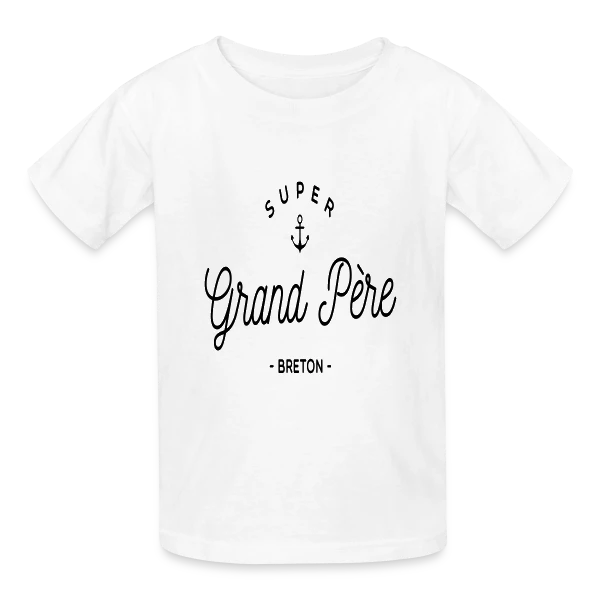 'Super Grand-Père Breton' - Fierté Familiale et Régionale sur T-shirts Russell Enfant