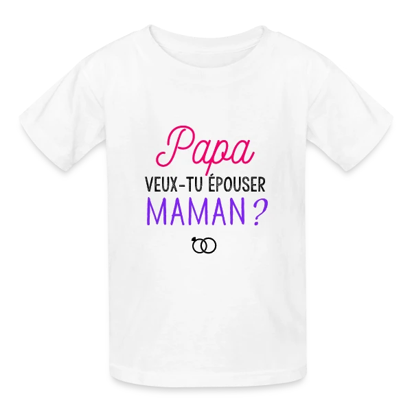 Veux-tu Épouser Maman, Papa ? sur T-shirts Russell Enfant