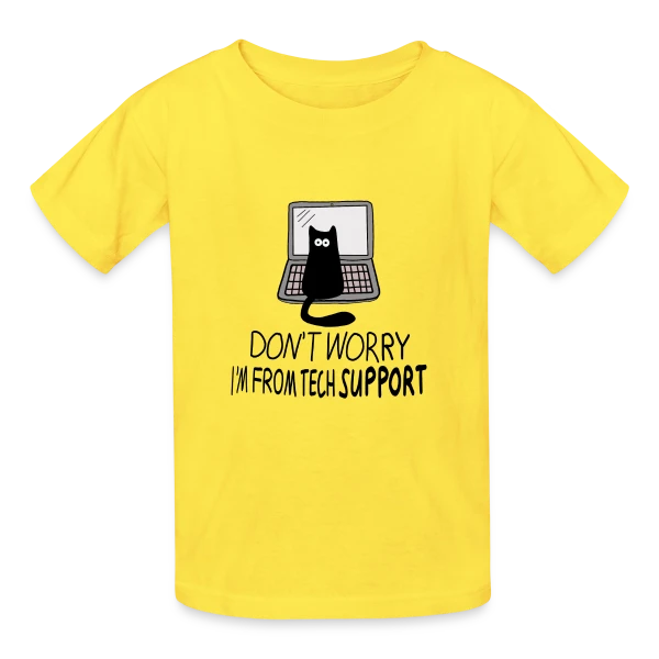 Chat de Support Technique sur T-shirts Russell Enfant