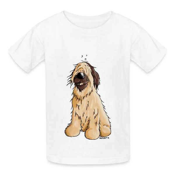 Briard Chien de Berger - Style Cartoon sur T-shirts Russell Enfant