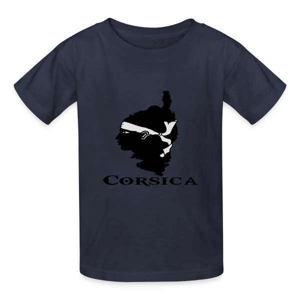 Carte Corse Tête de Maure sur T-shirts Russell Enfant