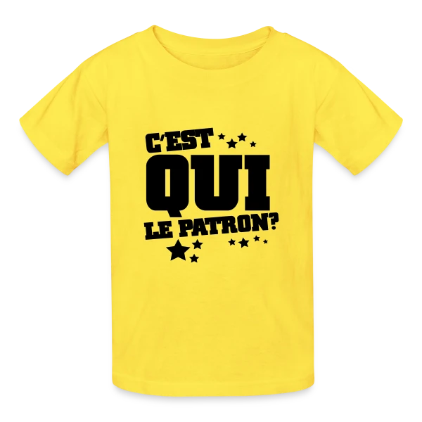 C'est Qui le Patron ? Humour et Affirmation sur T-shirts Russell Enfant