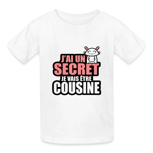 J'ai un Secret : Je Deviens Cousine ! Annonce Fun sur T-shirts Russell Enfant