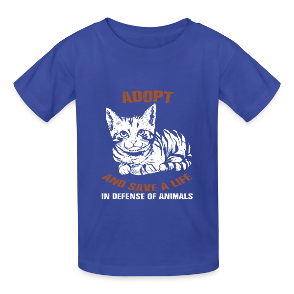 Adopte un Chat, Sauve une Vie sur T-shirts Russell Enfant