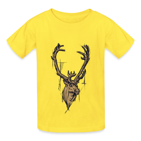 Renne Doré Majestueux sur T-shirts Russell Enfant