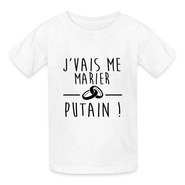 EVG/EVJF : Je me marie, Bordel ! sur T-shirts Russell Enfant