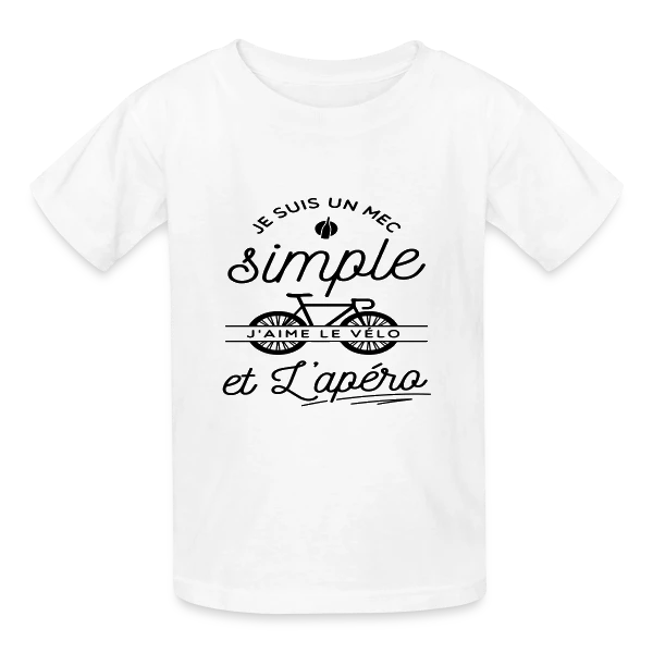 "Mec Simple, Vélo & Apéro" sur T-shirts Russell Enfant