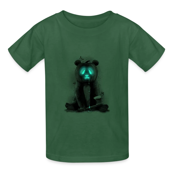 Pandaloween : Le Panda d'Halloween sur T-shirts Russell Enfant