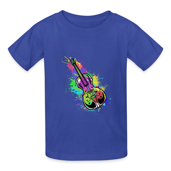 Violoncelle Symphonie Colorée sur T-shirts Russell Enfant