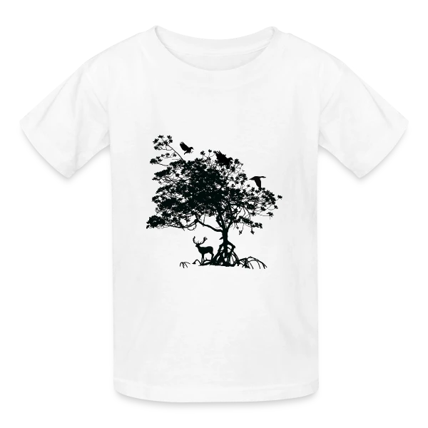 Arbre Sauvage et Animaux sur T-shirts Russell Enfant