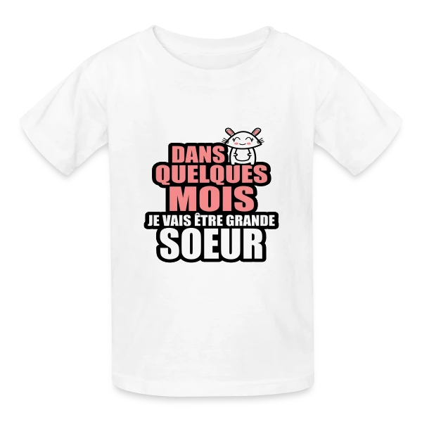 Future Grande-Sœur : L'Annonce Tendre sur T-shirts Russell Enfant