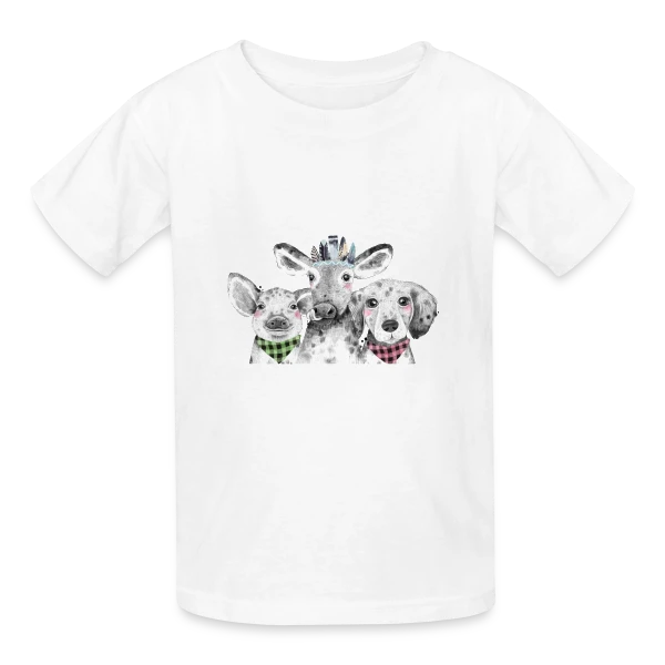 Trio Animalier Adorable sur T-shirts Russell Enfant