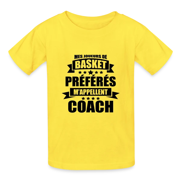 Coach Basket : Mes Joueurs Préférés M'appellent Coach sur T-shirts Russell Enfant