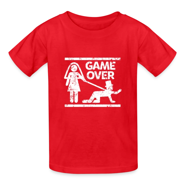 Mariage Game Over Humour sur T-shirts Russell Enfant
