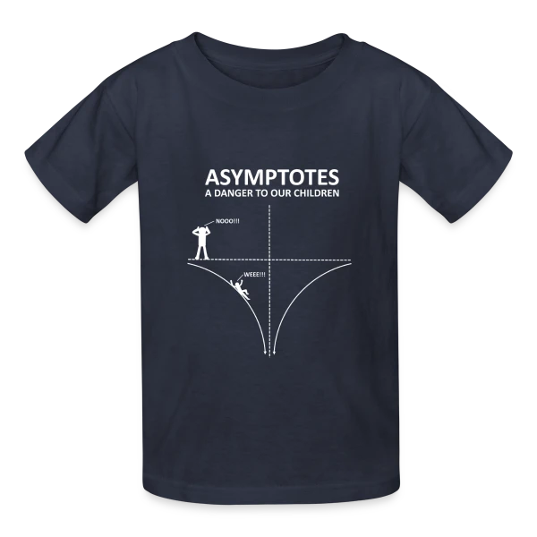 Asymptotes - Danger pour les Enfants! Prof de Maths Nerd sur T-shirts Russell Enfant