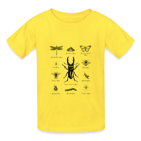 Bestiaire Insectes Humour Vintage sur T-shirts Russell Enfant