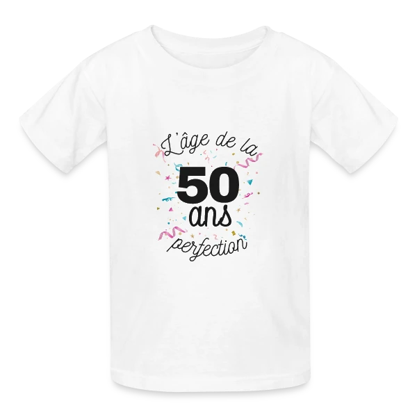 50 ans : L'Âge de la Perfection sur T-shirts Russell Enfant