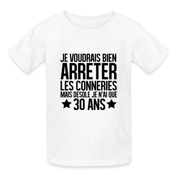 Anniversaire 30 Ans : Désolé, J'ai Seulement 30 Ans ! sur T-shirts Russell Enfant