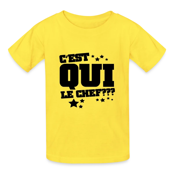 Le Chef, C'est Moi ! Humour et Autorité sur T-shirts Russell Enfant