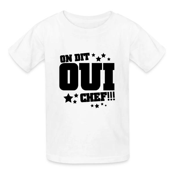 Oui Chef ! Humour Hiérarchie de Bureau sur T-shirts Russell Enfant