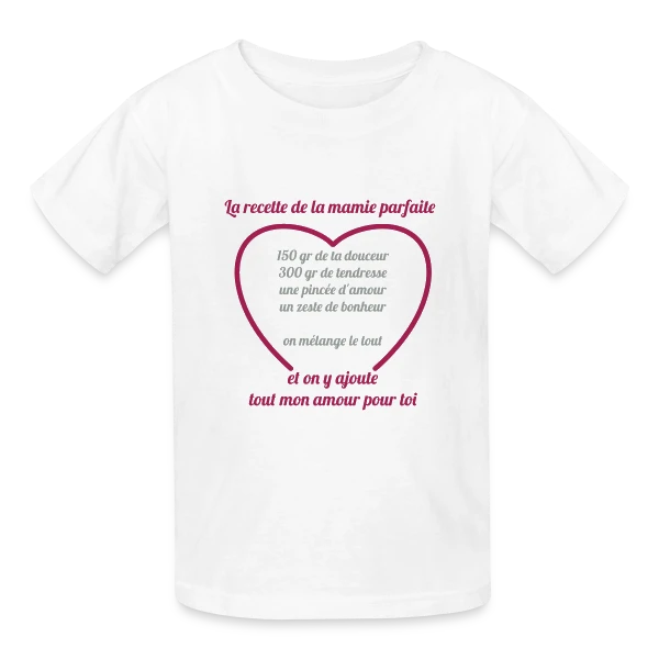 La Recette Parfaite de Mamie sur T-shirts Russell Enfant