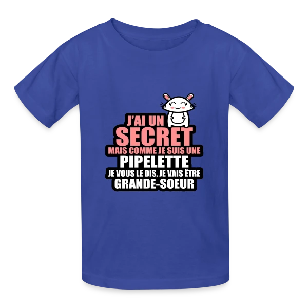Annonce Grossesse : J'ai Un Secret, Je Vais Être Grande-Sœur sur T-shirts Russell Enfant