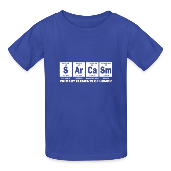 Sarcasme Éléments Humour sur T-shirts Russell Enfant