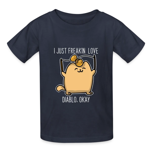 Chaton Diabolo Joueur sur T-shirts Russell Enfant