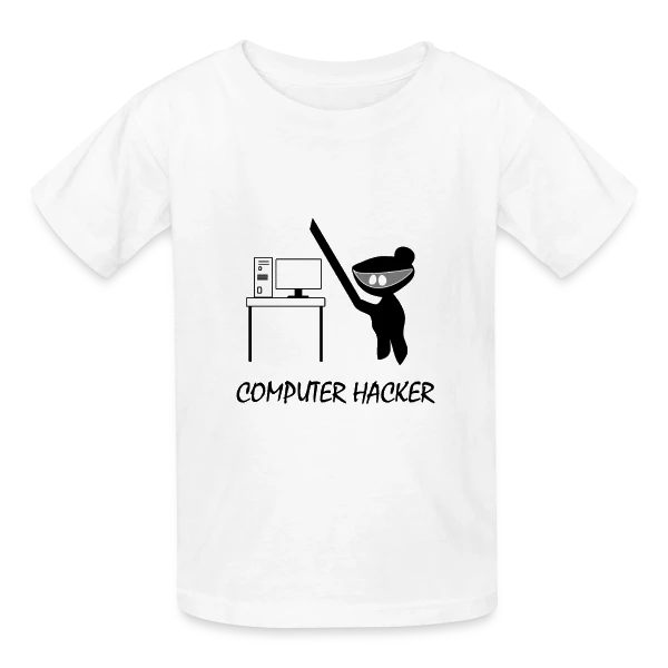 Codeur Ninja | Humour Hacker sur T-shirts Russell Enfant