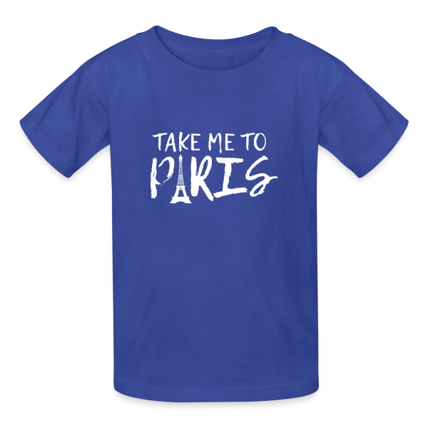 Paris Minimaliste Blanc sur T-shirts Russell Enfant