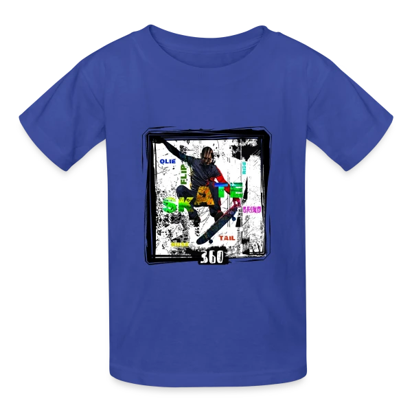 Skateur en Action L.I.P sur T-shirts Russell Enfant